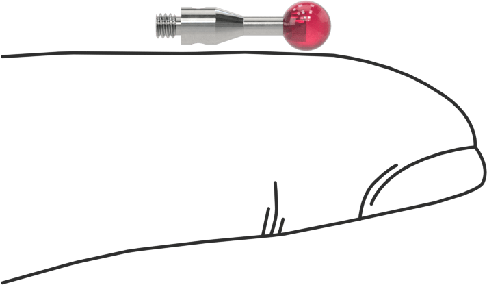 Renishaw Prob İğnesi, Yakut Top Uçlu, M2 x 0.4 mm, Model Numarası A-5000-4154