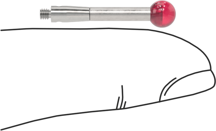 Renishaw Prob İğnesi, Yakut Top Uçlu, M2 x 0.4 mm, Model Numarası A-5003-0046