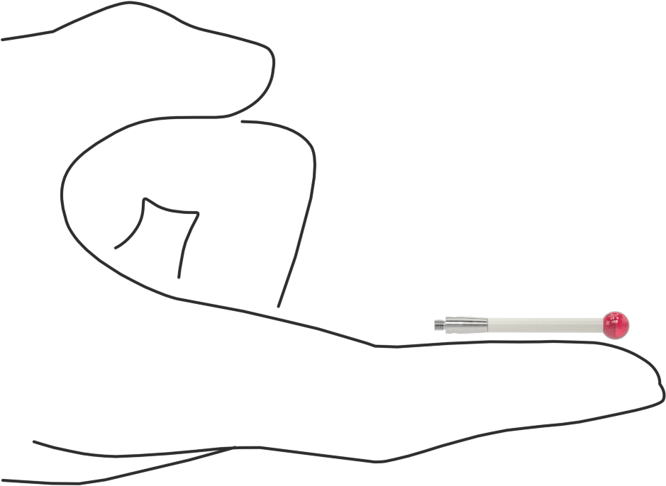 Renishaw Prob İğnesi, Yakut Top Uçlu, M2 x 0.4 mm, Model Numarası A-5003-4779