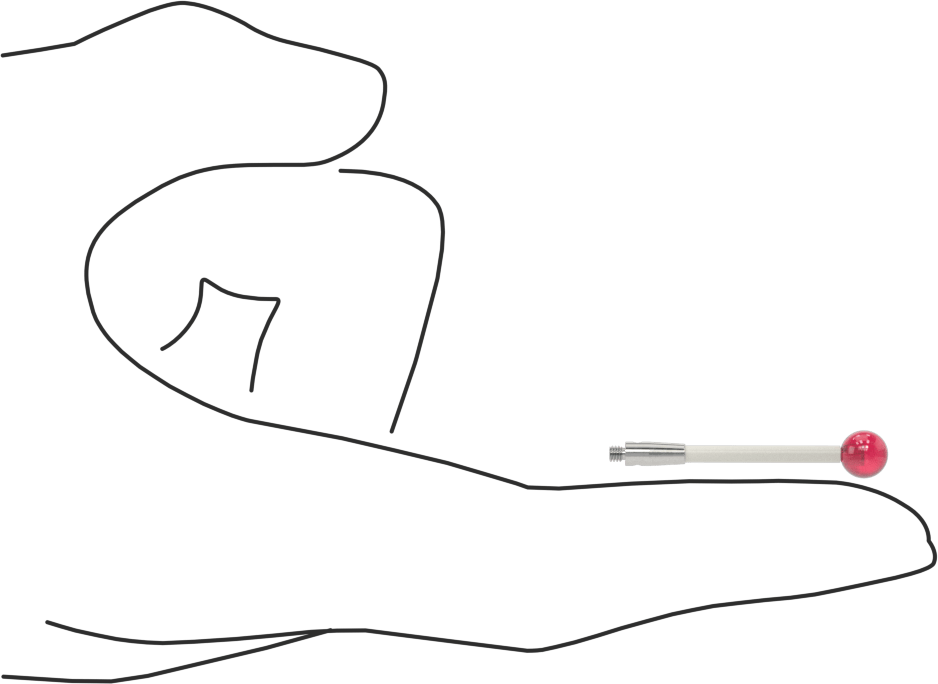 Renishaw Prob İğnesi, Yakut Top Uçlu, M2 x 0.4 mm, Model Numarası A-5003-4780