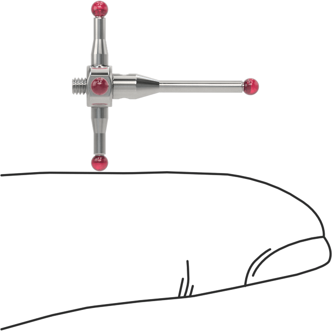 Renishaw Prob İğnesi, Yakut Top Uçlu, Yıldız, M2 x 0.4mm, Model A-5000-7629