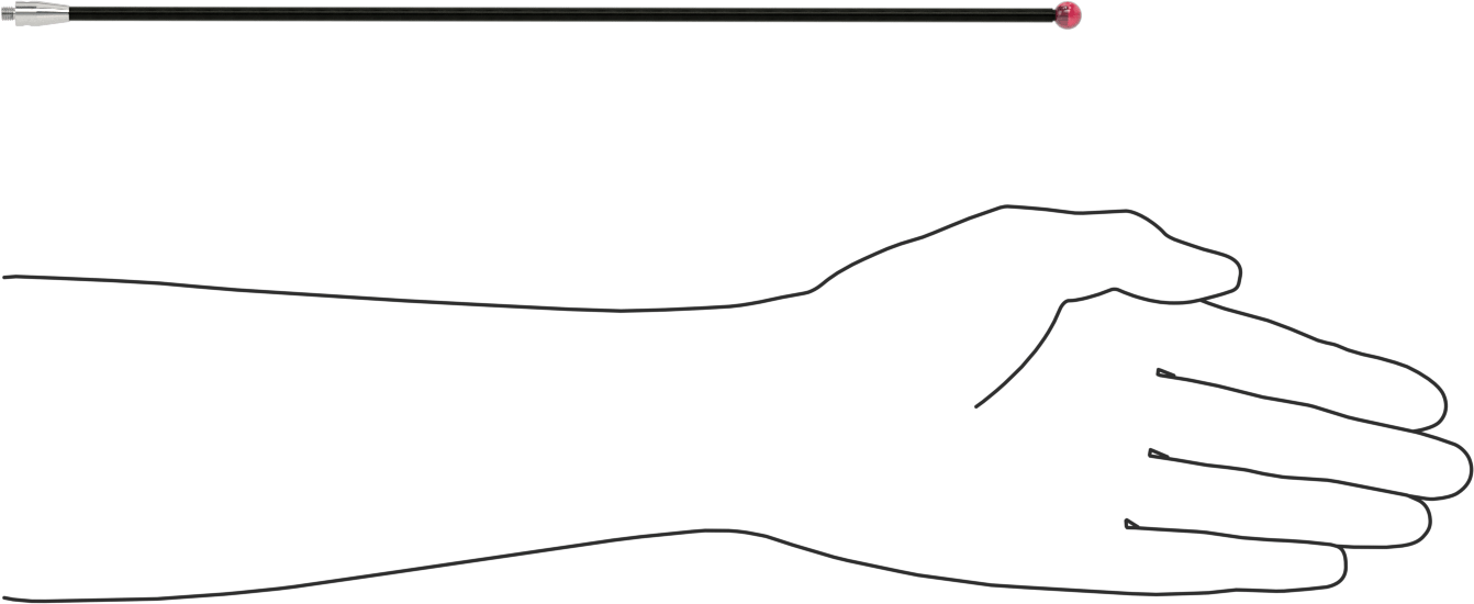 Renishaw Prob İğnesi, Yakut Top Uçlu, M4 x 0.7 mm, Model Numarası A-5003-3461