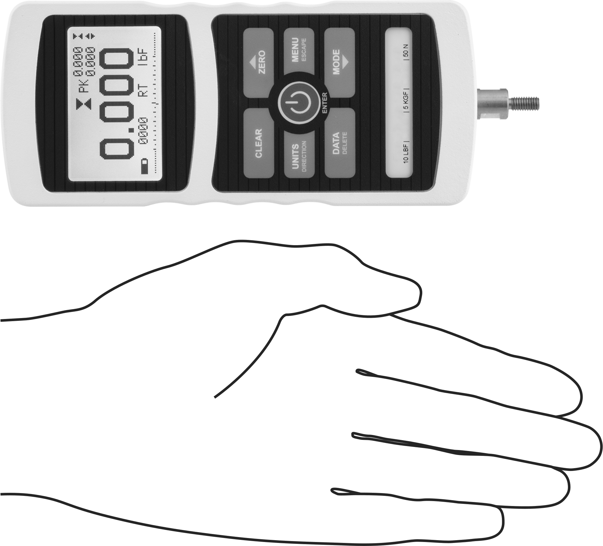 Yüksek Hassasiyetli Sıkıştırma Dijital Kuvvet Ölçer, 10 lbs./5 KG/50 N Kapasite