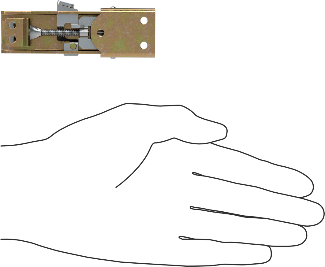 Ayarlanabilir Tutamaklı Çekme Mandalı, Emniyet Mandallı, Sarı Kromatlı Çinko, 3-1/2" Uzunluk, 1-1/4" Genişlik