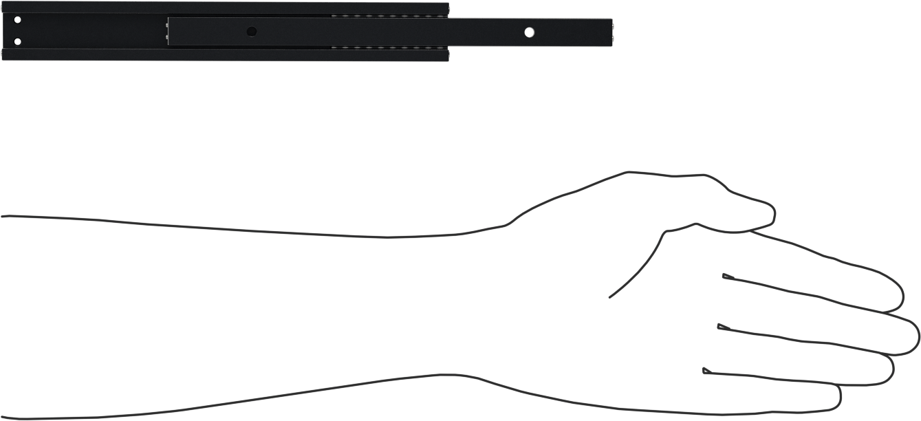 Düşük Sürtünmeli Teleskopik Kayan, 12,7 mm Genişlik x 203 mm Uzunluk Ray