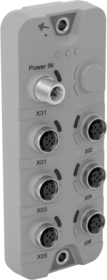 Mikro M12 Ethernet Anahtarı, Profinet, Güç Girişli A-Kodlu