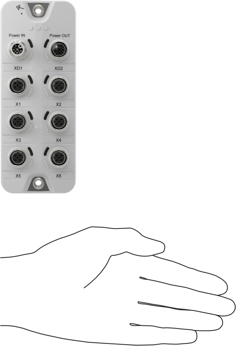 Mikro M12 Ethernet Anahtarı, Ethernet/IP, MODBUS Tcp, Giriş/Çıkışlı L Kodu, IP69K
