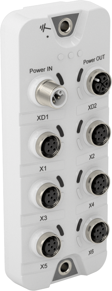Mikro M12 Ethernet Anahtarı, Profinet, Güç Girişi/Çıkışı ile L Kodlu, IP69K