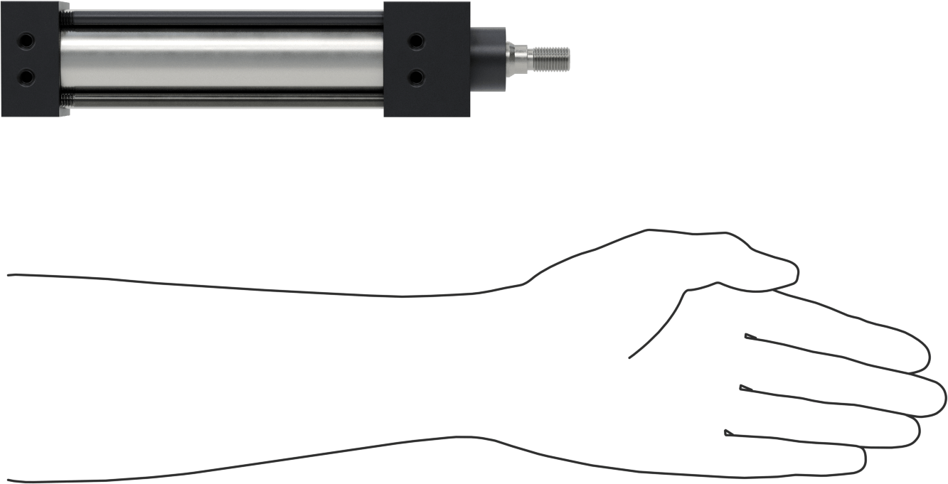 NFPA Bağlantı Çubuğu Hava Silindiri Montajı, Sensör Hazır, 1-1/2" Delik Çapı, 4-1/2" Strok Uzunluğu