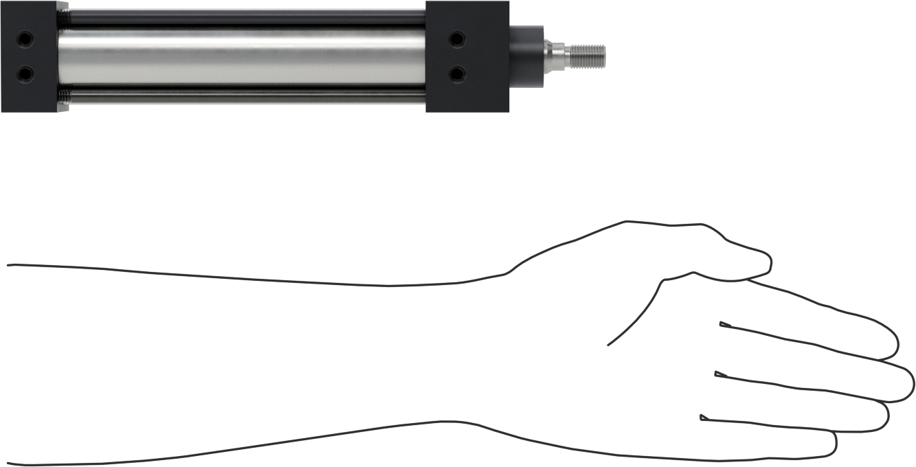 NFPA Bağlantı Çubuğu Hava Silindiri Montajı, Sensör Hazır, 1-1/2" Delik Çapı, 5-1/2" Strok Uzunluğu