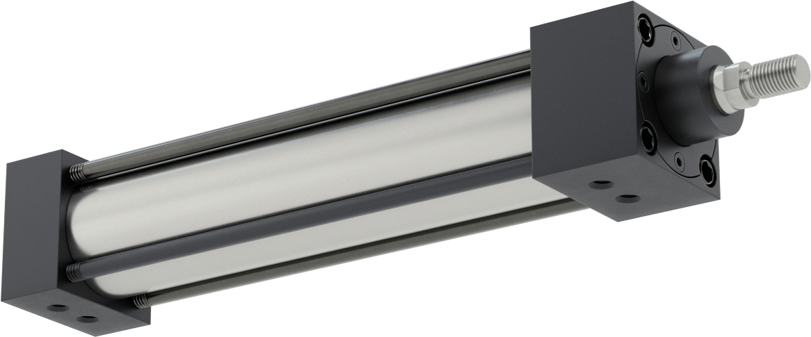 NFPA Bağlantı Çubuğu Hava Silindiri Montajı, Sensör Hazır, 1-1/2" Delik Çapı, 6-1/2" Strok Uzunluğu