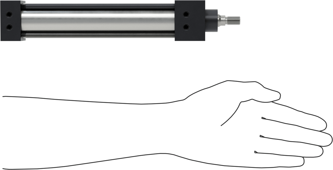 NFPA Bağlantı Çubuğu Hava Silindiri Montajı, Sensör Hazır, 1-1/2" Delik Çapı, 6-1/2" Strok Uzunluğu