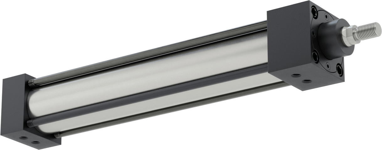 NFPA Bağlantı Çubuğu Hava Silindiri Montajı, Sensör Hazır, 1-1/2" Delik Çapı, 8-1/2" Strok Uzunluğu