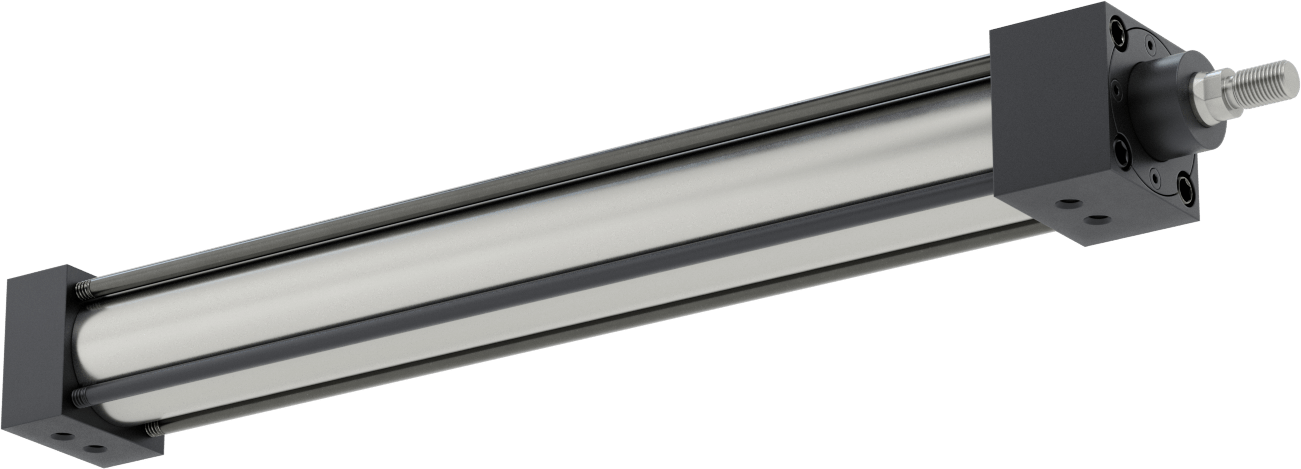NFPA Bağlantı Çubuğu Hava Silindiri Montajı, Sensör Hazır, 1-1/2" Delik Çapı, 12-1/2" Strok Uzunluğu