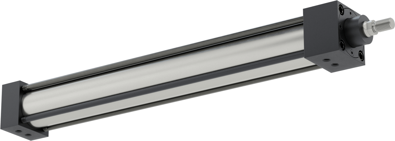 NFPA Bağlantı Çubuğu Hava Silindiri Montajı, Sensör Hazır, 1-1/2" Delik Çapı, 13" Strok Uzunluğu