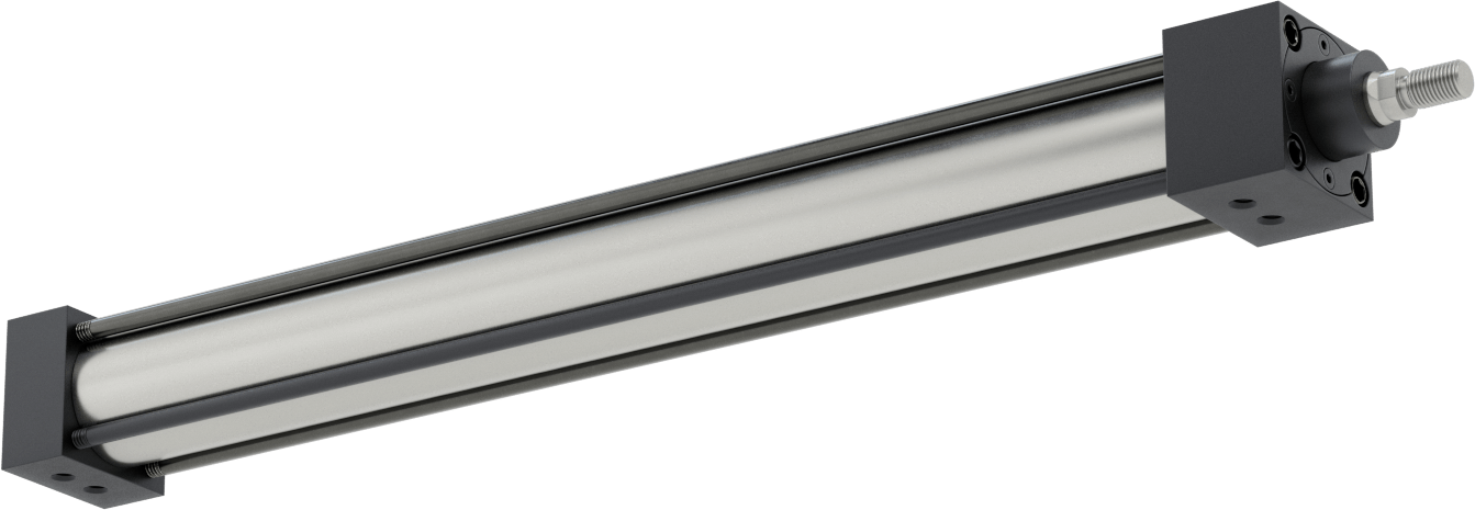 NFPA Bağlantı Çubuğu Hava Silindiri Montajı, Sensör Hazır, 1-1/2" Delik Çapı, 15" Strok Uzunluğu