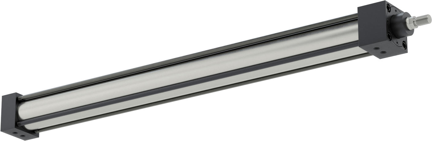 NFPA Bağlantı Çubuğu Hava Silindiri Montajı, Sensör Hazır, 1-1/2" Delik Çapı, 20" Strok Uzunluğu