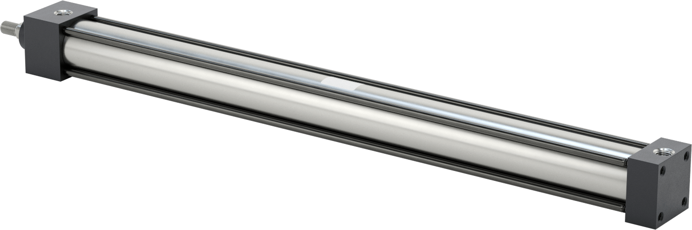 NFPA Bağlantı Çubuğu Hava Silindiri Montajı, Sensör Hazır, 1-1/2" Delik Çapı, 20" Strok Uzunluğu
