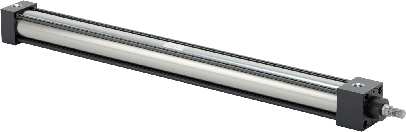 NFPA Bağlantı Çubuğu Hava Silindiri Montajı, Sensör Hazır, 1-1/2" Delik Çapı, 20" Strok Uzunluğu
