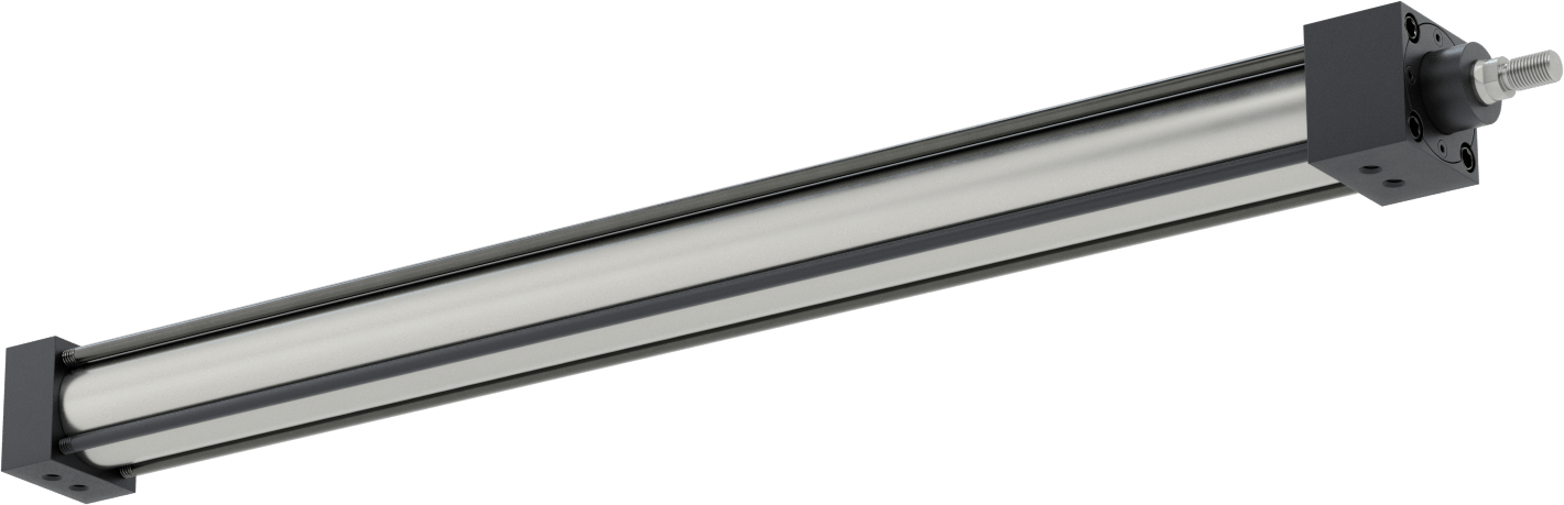 NFPA Bağlantı Çubuğu Hava Silindiri Montajı, Sensör Hazır, 1-1/2" Delik Çapı, 21" Strok Uzunluğu