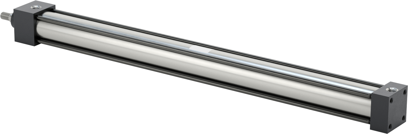 NFPA Bağlantı Çubuğu Hava Silindiri Montajı, Sensör Hazır, 1-1/2" Delik Çapı, 21" Strok Uzunluğu