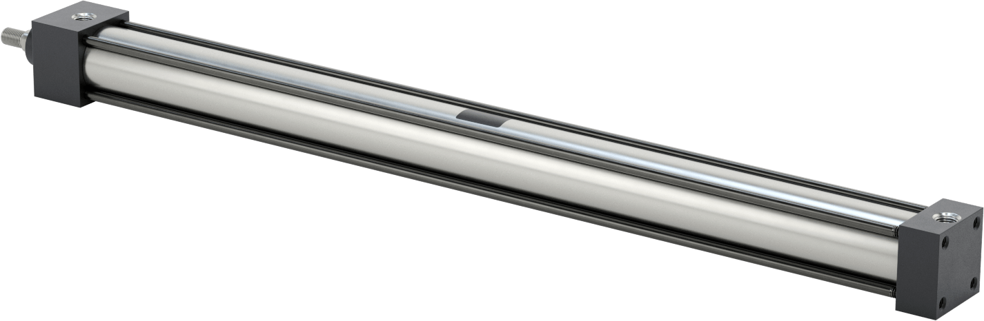 NFPA Bağlantı Çubuğu Hava Silindiri Montajı, Sensör Hazır, 1-1/2" Delik Çapı, 22" Strok Uzunluğu