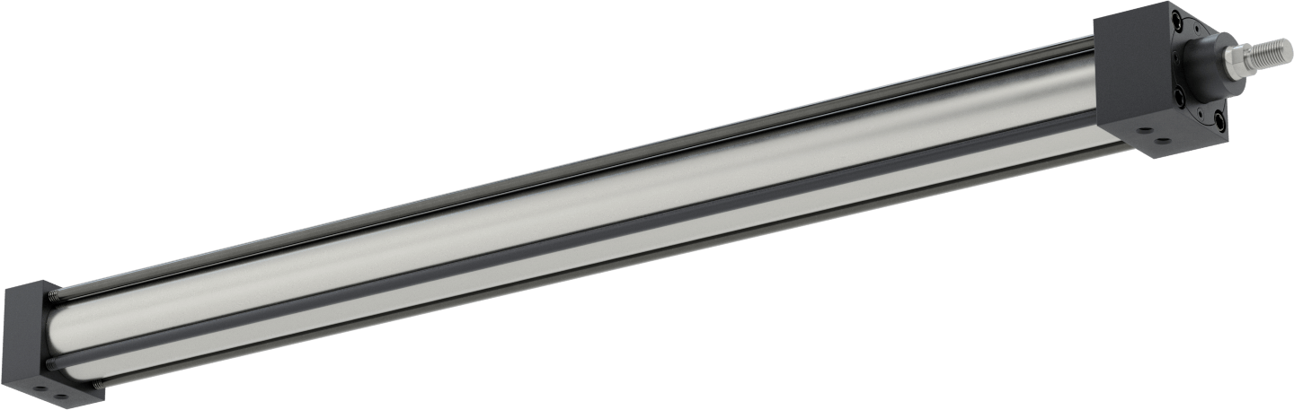 NFPA Bağlantı Çubuğu Hava Silindiri Montajı, Sensör Hazır, 1-1/2" Delik Çapı, 23" Strok Uzunluğu