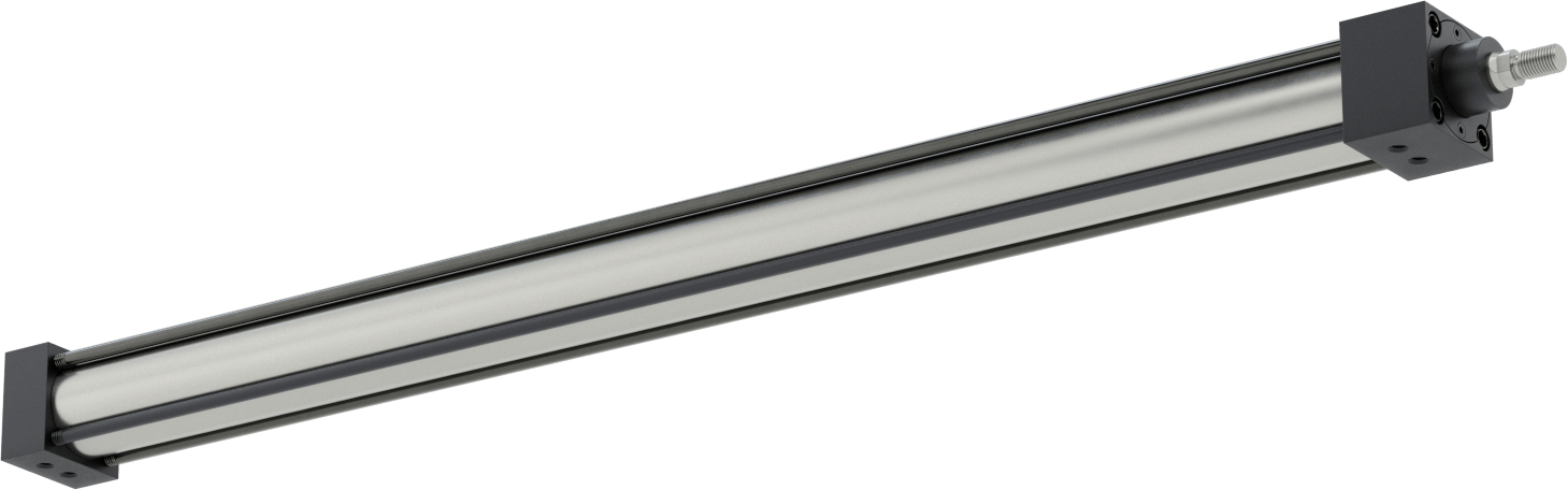 NFPA Bağlantı Çubuğu Hava Silindiri Montajı, Sensör Hazır, 1-1/2" Delik Çapı, 25" Strok Uzunluğu