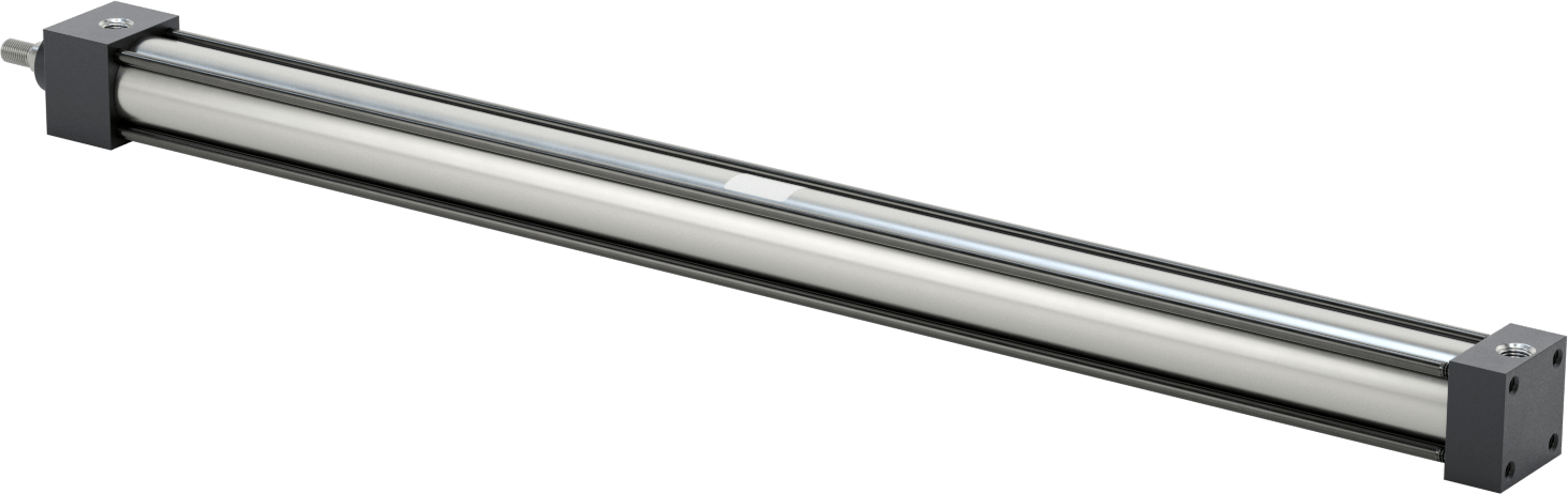 NFPA Bağlantı Çubuğu Hava Silindiri Montajı, Sensör Hazır, 1-1/2" Delik Çapı, 26" Strok Uzunluğu