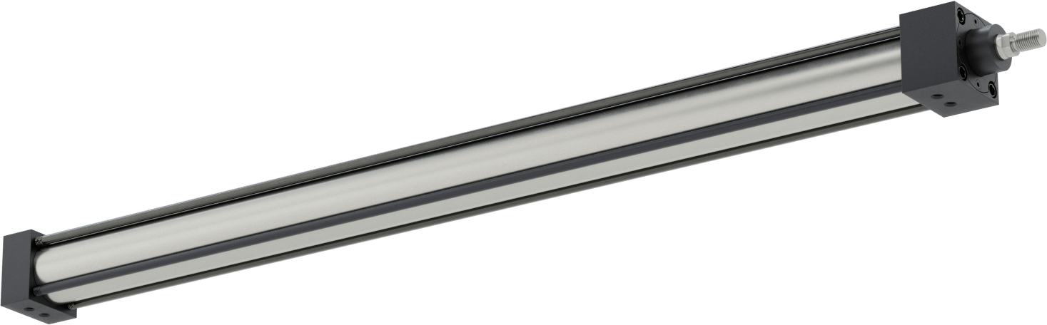 NFPA Bağlantı Çubuğu Hava Silindiri Montajı, Sensör Hazır, 1-1/2" Delik Çapı, 26" Strok Uzunluğu