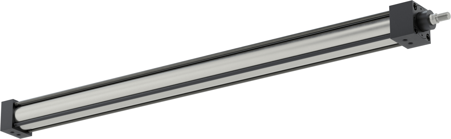 NFPA Bağlantı Çubuğu Hava Silindiri Montajı, Sensör Hazır, 1-1/2" Delik Çapı, 27" Strok Uzunluğu
