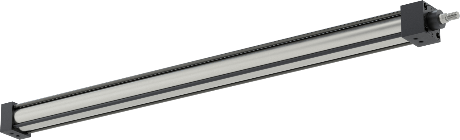 NFPA Bağlantı Çubuğu Hava Silindiri Montajı, Sensör Hazır, 1-1/2" Delik Çapı, 29" Strok Uzunluğu