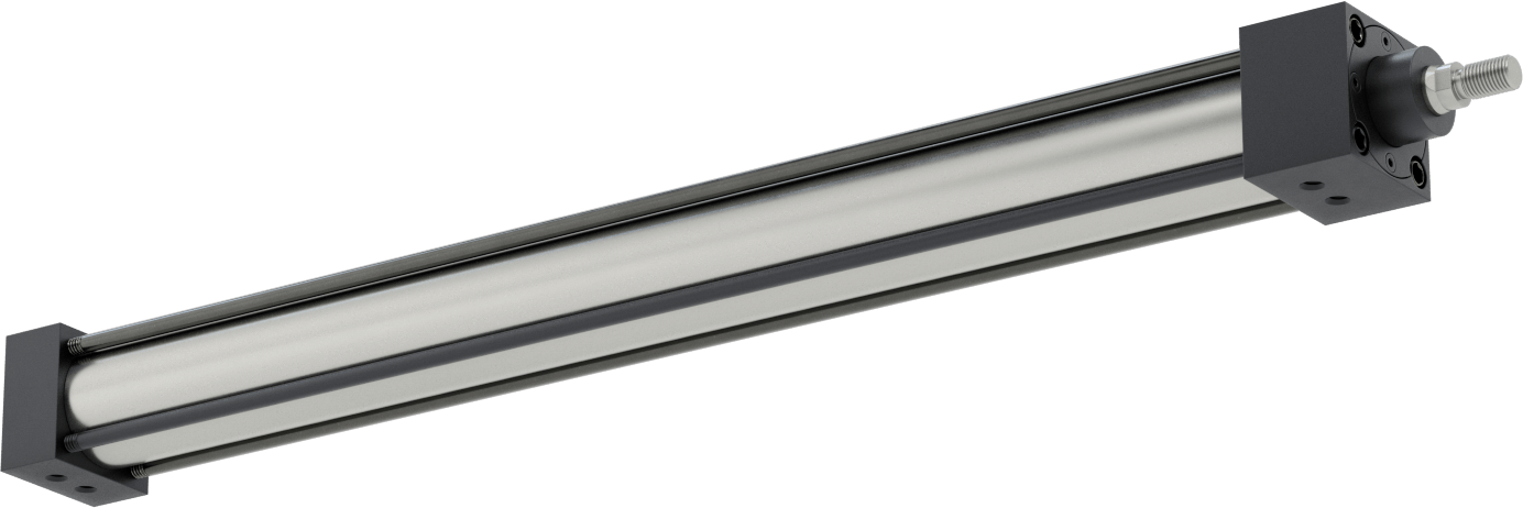 NFPA Bağlantı Çubuğu Hava Silindiri Montajı, Sensör Hazır, 1-1/2" Delik Çapı, 18" Strok Uzunluğu