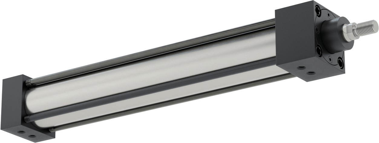 NFPA Bağlantı Çubuğu Hava Silindiri Montajı, Sensör Hazır, 1-1/2" Delik Çapı, 10" Strok Uzunluğu