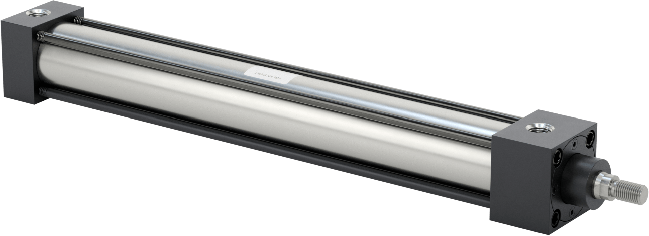 NFPA Bağlantı Çubuğu Hava Silindiri Montajı, Sensör Hazır, 1-1/2" Delik Çapı, 12" Strok Uzunluğu