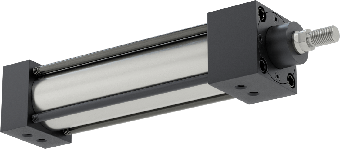 NFPA Bağlantı Çubuğu Hava Silindiri Montajı, Sensör Hazır, 1-1/2" Delik Çapı, 5" Strok Uzunluğu