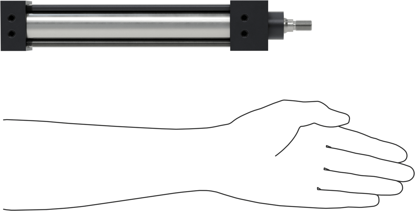 NFPA Bağlantı Çubuğu Hava Silindiri Montajı, Sensör Hazır, 1-1/2" Delik Çapı, 7" Strok Uzunluğu