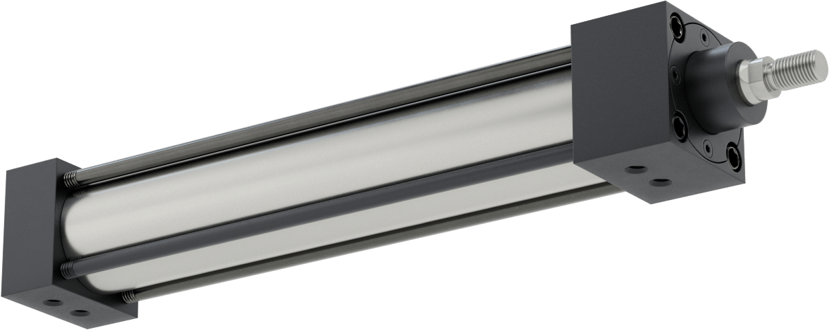 NFPA Bağlantı Çubuğu Hava Silindiri Montajı, Sensör Hazır, 1-1/2" Delik Çapı, 8" Strok Uzunluğu
