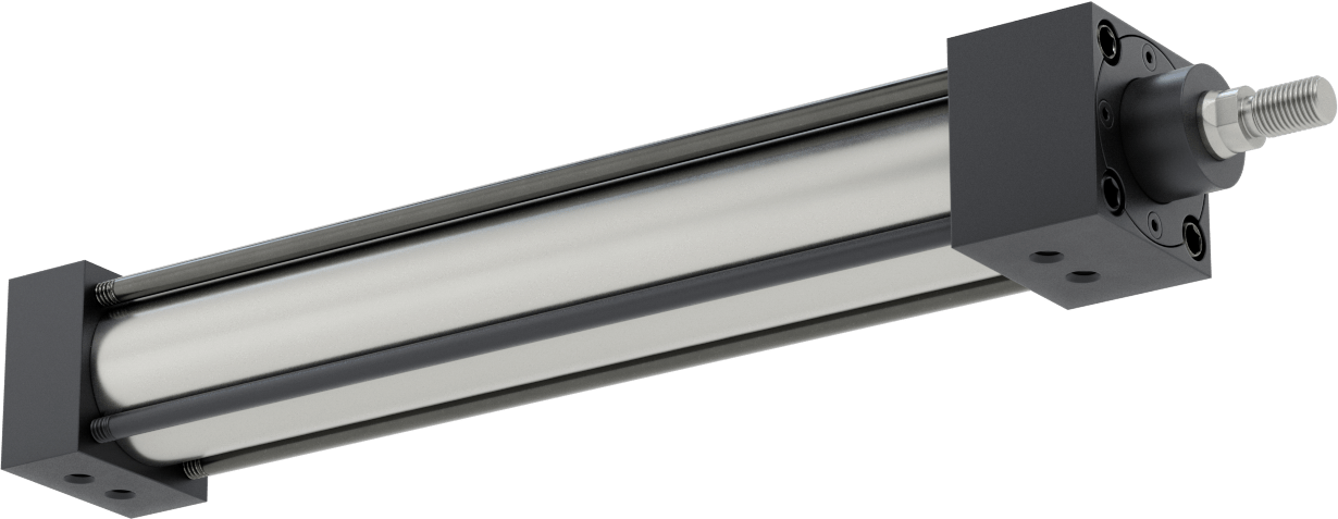 NFPA Bağlantı Çubuğu Hava Silindiri Montajı, Sensör Hazır, 1-1/2" Delik Çapı, 9" Strok Uzunluğu