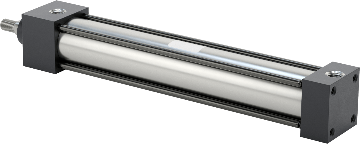 NFPA Bağlantı Çubuğu Hava Silindiri Montajı, Sensör Hazır, 1-1/2" Delik Çapı, 9" Strok Uzunluğu