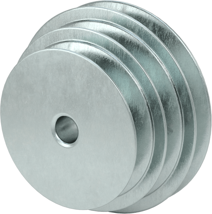 Hızı Ayarlanabilir V-Kayış Tahrik Kasnağı, 4", 3-1/2“ ve 3” Dış Çaplı Yivler, 1/2" Mil Çapı için