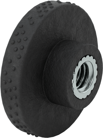 Comfort-Grip Plastik Tırtıllı Düğme, 3/8"-16 Dişli Delikli, 1-9/16" Baş Çapı