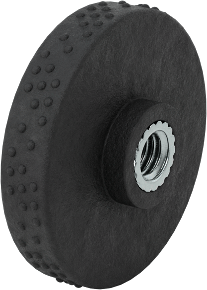 Comfort-Grip Plastik Tırtıllı Düğme, 3/8"-16 Dişli Delikli, 2" Baş Çapı