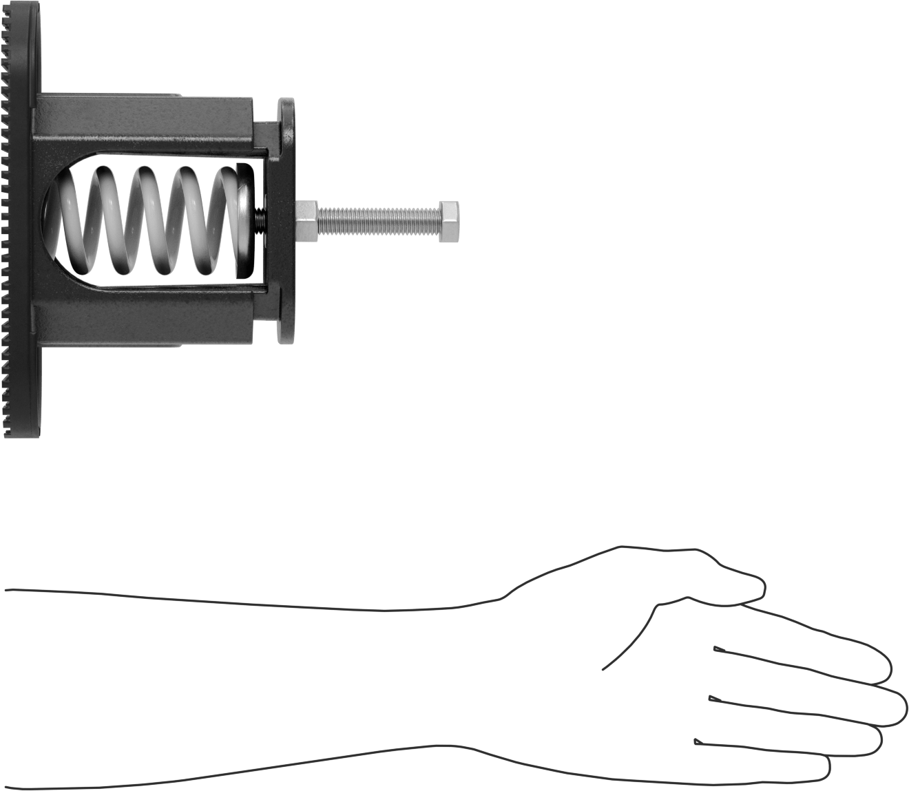 Şok Emici Yaylı Titreşim Sönümleyici Montaj, 0,9" Sapma @ 1200 lbs. Kapasite, 3-1/2" Diş Uzunluğu