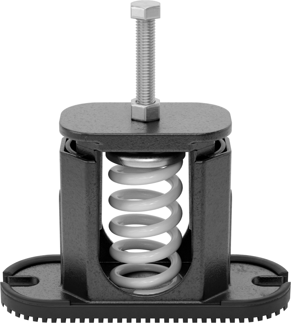 Şok Emici Yaylı Titreşim Sönümleyici Montaj, 0,9" Sapma @ 1200 lbs. Kapasite, 3-1/2" Diş Uzunluğu