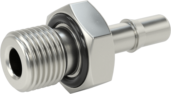 Pirinç Düşük Basınçlı Dikenli Boru Bağlantısı, Nikel Kaplı, Adaptör, 6 mm Boru İç Çapı x M8 Erkek Diş