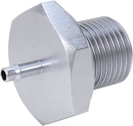 Pirinç Düşük Basınçlı Dikenli Boru Bağlantısı, Nikel Kaplı, Adaptör, 2 mm Boru İç Çapı x 1/8 BSPP Erkek için