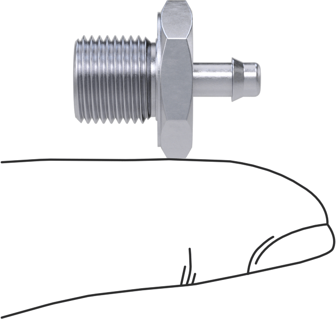 Pirinç Düşük Basınçlı Dikenli Boru Bağlantısı, Nikel Kaplı, Adaptör, 4 mm boru iç çapı x 1/8 BSPP erkek için