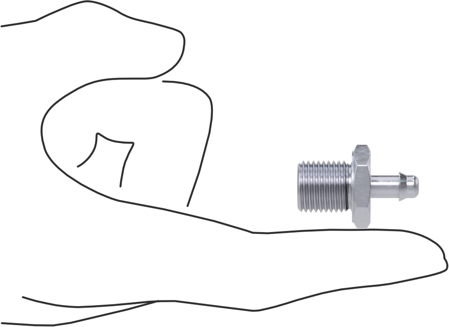 Pirinç Düşük Basınçlı Dikenli Boru Bağlantısı, Nikel Kaplı, Adaptör, 6 mm Boru İç Çapı x 1/4 BSPP Erkek