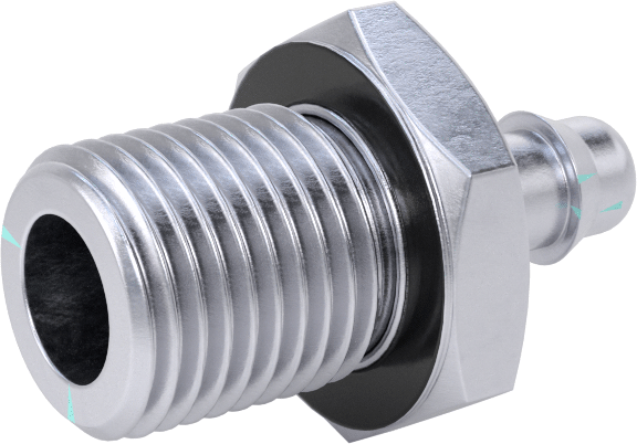 Pirinç Düşük Basınçlı Dikenli Boru Bağlantısı, Nikel Kaplı, Adaptör, 6 mm Boru İç Çapı x 1/4 BSPP Erkek